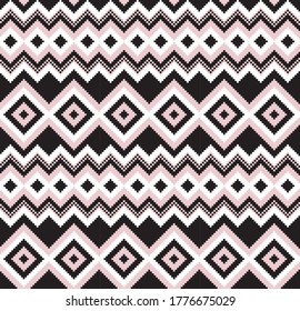 Pink Christmas fair isle pattern background for fashion textiles, knitwear and graphics