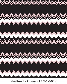 Pink Christmas fair isle pattern background for fashion textiles, knitwear and graphics