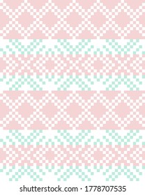 Pink Christmas fair isle pattern background for fashion textiles, knitwear and graphics