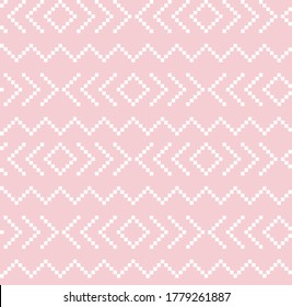 Pink Christmas fair isle pattern background for fashion textiles, knitwear and graphics