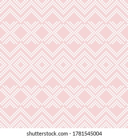 Pink Christmas fair isle pattern background for fashion textiles, knitwear and graphics