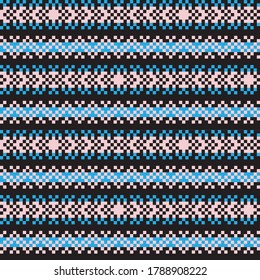 Pink Christmas fair isle pattern background for fashion textiles, knitwear and graphics