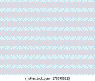 Pink Christmas fair isle pattern background for fashion textiles, knitwear and graphics