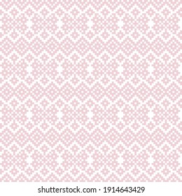 Pink Christmas fair isle pattern background for fashion textiles, knitwear and graphics