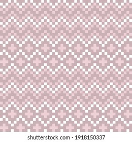 Pink Christmas fair isle pattern background for fashion textiles, knitwear and graphics