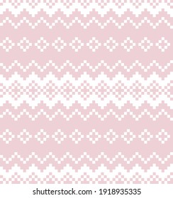 Pink Christmas fair isle pattern background for fashion textiles, knitwear and graphics