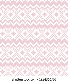 Pink Christmas fair isle pattern background for fashion textiles, knitwear and graphics
