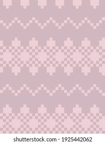 Pink Christmas fair isle pattern background for fashion textiles, knitwear and graphics