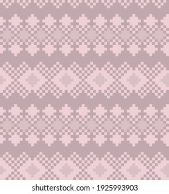 Pink Christmas fair isle pattern background for fashion textiles, knitwear and graphics