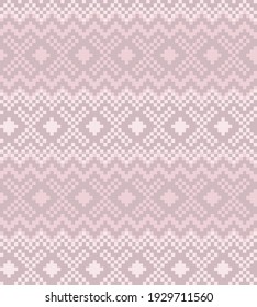 Pink Christmas fair isle pattern background for fashion textiles, knitwear and graphics