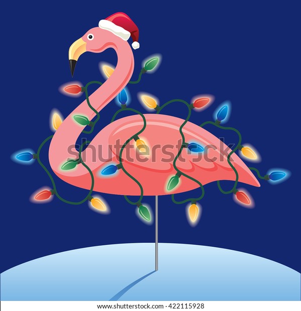 Download Pink Christmas Flamingo Wearing Santa Hat Stock Vector Royalty Free 422115928 Yellowimages Mockups