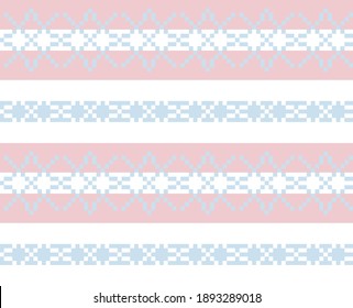 Pink Christmas snowflake fair isle pattern background suitable for fashion textiles, knitwear and graphics