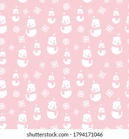 Snowman de Navidad rosa sin problemas fondo de patrón para gráficos de sitios web, textil de moda