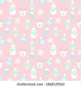 Snowman de Navidad rosa sin problemas fondo de patrón para gráficos de sitios web, textil de moda