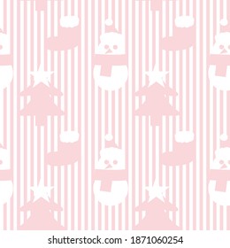 Pink Christmas Snowman seamless pattern background for website graphics, fashion textile