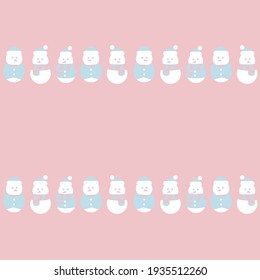 Pink Christmas Snowman seamless pattern design for website graphics, fashion textile