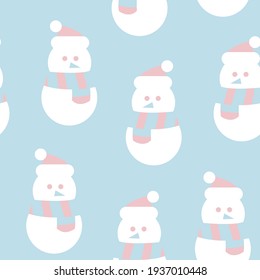 Snowman de Navidad rosa diseño de patrones sin fisuras para gráficos de sitios web, textil de moda