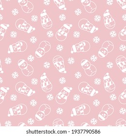 Snowman de Navidad rosa diseño de patrones sin fisuras para gráficos de sitios web, textil de moda