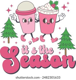 El diseño de sublimación de Navidades rosas