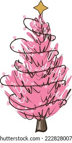 Árbol de Navidad rosa con luces
