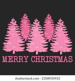 Pink Christmas Vector T-shirt Design