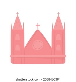 pink church religion flat icon