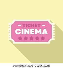 Pink cinema ticket representing the purchase of entry to a movie theater