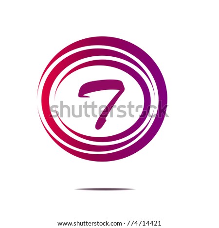 pink circle abstract symbol logo icon sign illustration element with shadow isolated on white background