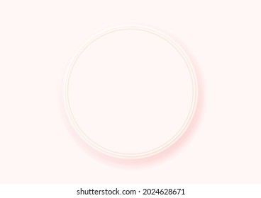 Pink circle background with shadow and blank