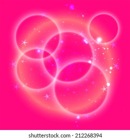 Pink circle background with star