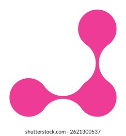 Pink circle blob connect pattern. Organic morphing shapes and logo dots. Flat vector illustration isolated on white background.