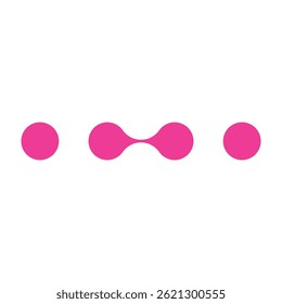Pink circle blob connect pattern. Organic morphing shapes and logo dots. Flat vector illustration isolated on white background.