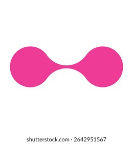 Pink circle blob connect pattern. Organic morphing shapes and logo dots. Flat vector illustration isolated on white background.