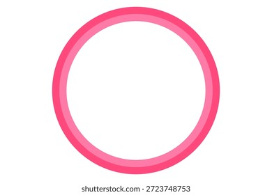 Quadro de borda de círculo rosa no plano de fundo branco. Geométrico decorativo. Ilustração de vetor