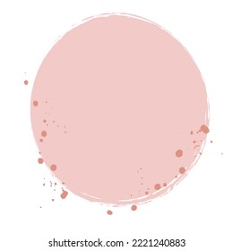 Pink Circle Brush Frame With Splash Paint