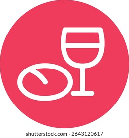 Ilustração de ícone de comunhão de círculo rosa
