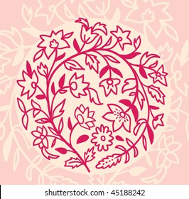 pink circle of flowers