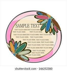 pink circle frame with flowers