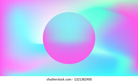 Pink Circle. Futuristic Abstract geometry.Cyberpunk. Synthwave style 80s - 90s. Vaporwave. Retrowave. Vector Holographic effect. Duotone