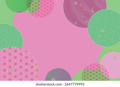 Pink Circle Japanese Pattern Background