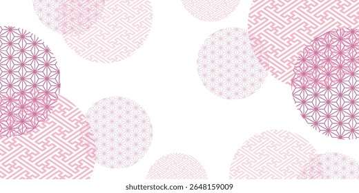 Fondo de patrón japonés de círculo rosa