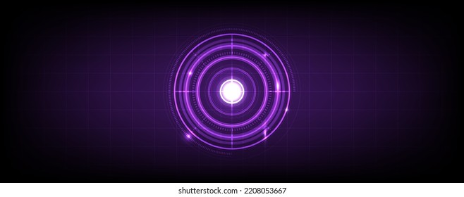 Pink circle and line technology abstract technology innovation concept vector background and glowing light 