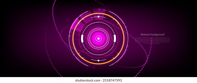 Fondo de Vector de concepto de innovación de tecnología abstracta de tecnología de círculo y línea rosa y luz brillante 