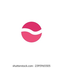 Pink circle logo with wave effect and blank background
