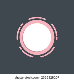 Marco moderno del círculo rosado en diseño plano del Vector