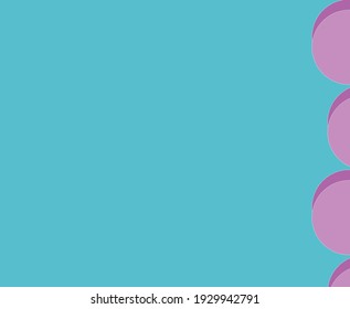 Pink circle shape on right side frame of blue background