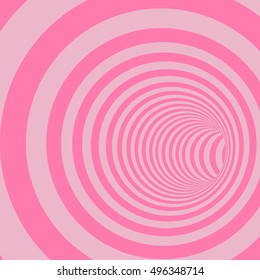 Pink Circle Striped Abstract Tunnel