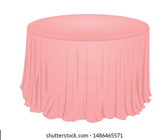 Pink circle tablecloth. vector illustration