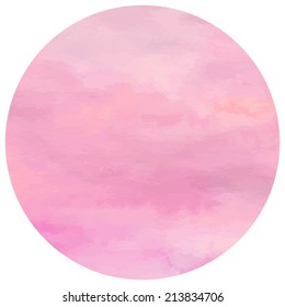 Pink circle water color design. Made in a vector.