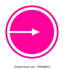 Pink circle white arrow icon.